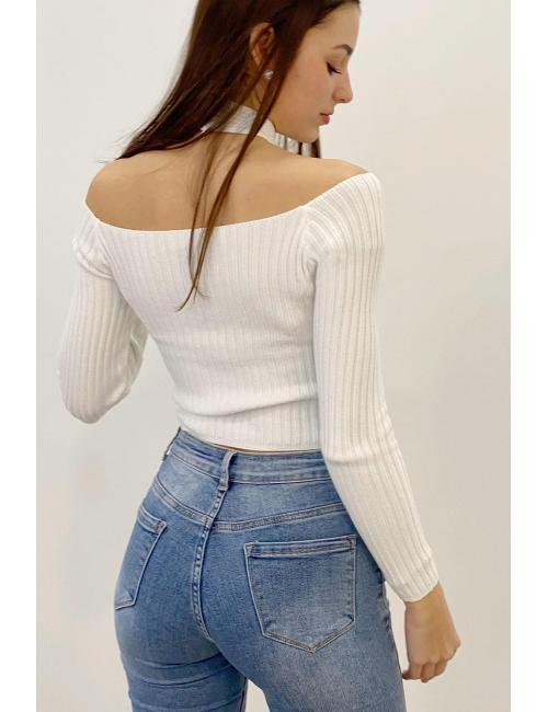 Ribbed pullover with...