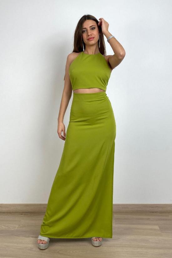 Pistachio green cutout dress