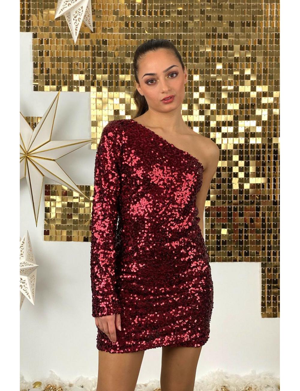 Maroon 2025 sequin dress