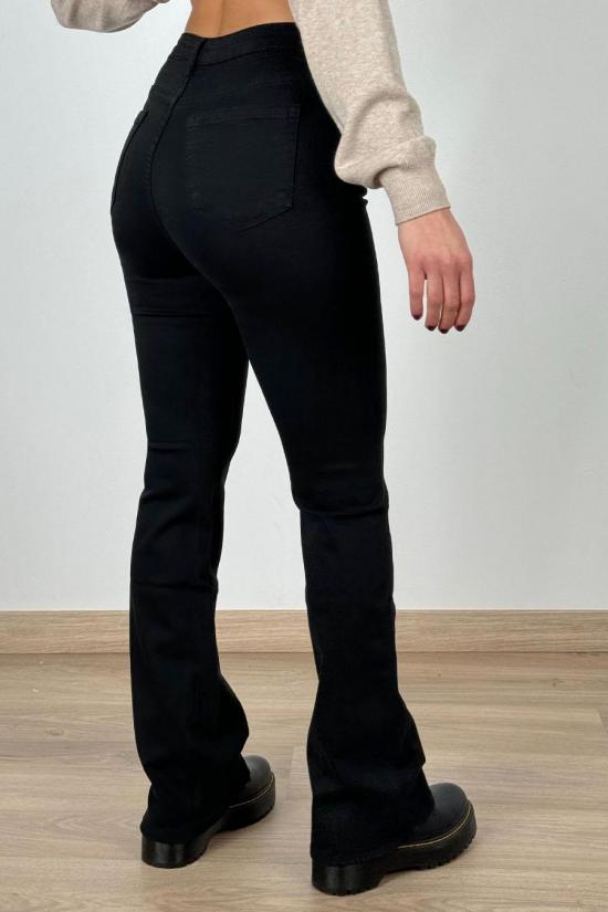 Black flare trousers