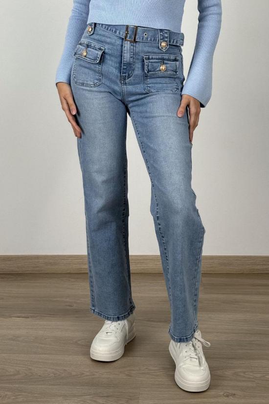 Jeans wide leg claro