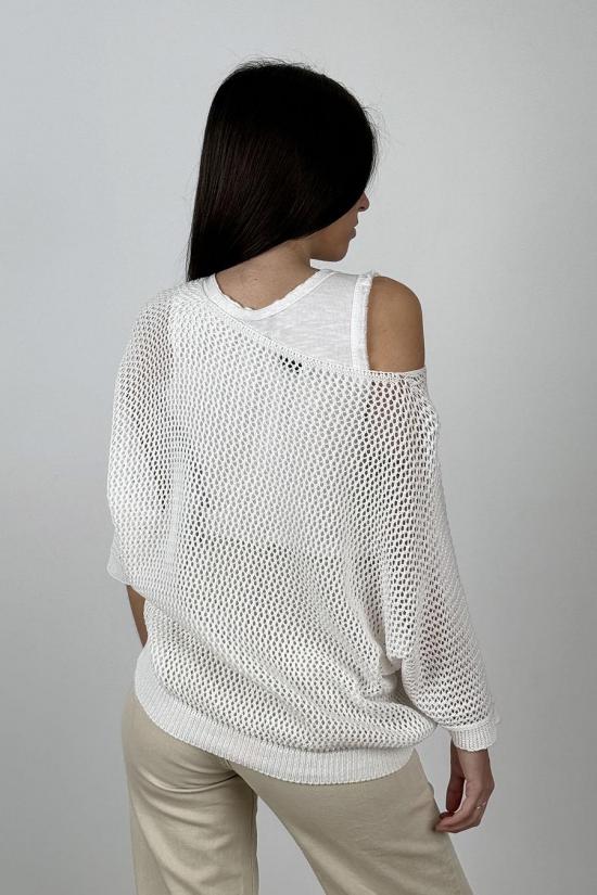 Open knit jumper white