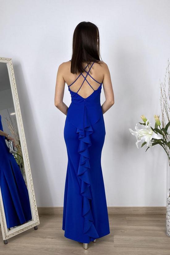 Long blue klein dress with...