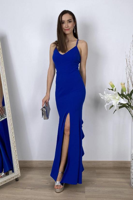 Long blue klein dress with...