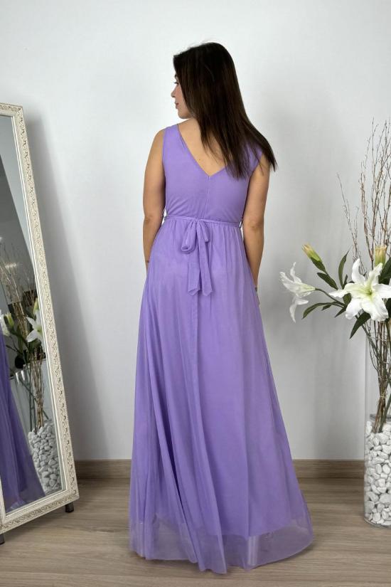 Long mauve chiffon dress