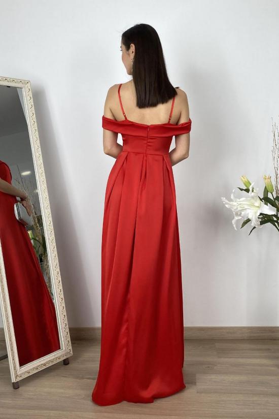 Red princess satin dress