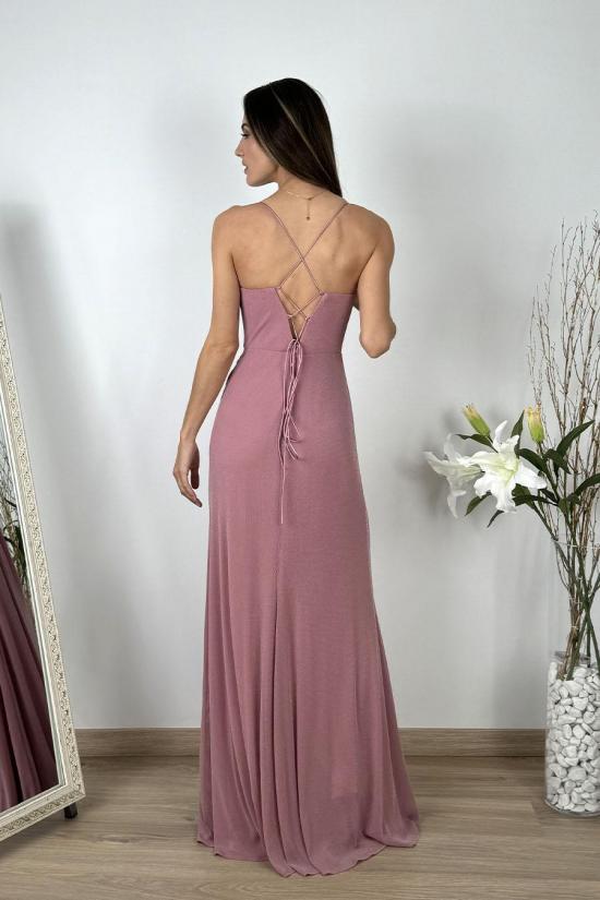 Long dress with pink corset...