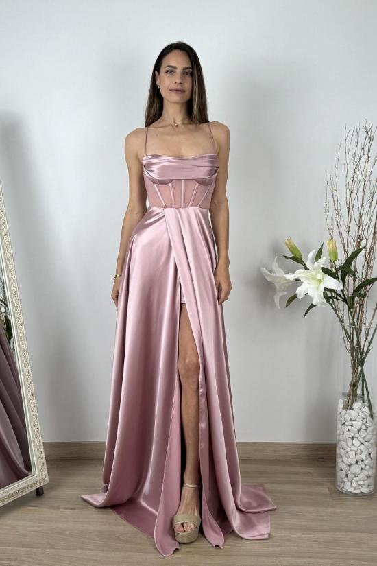 Corset satin dress pink...