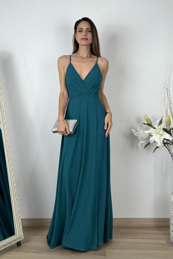 Green dress with rhinestones