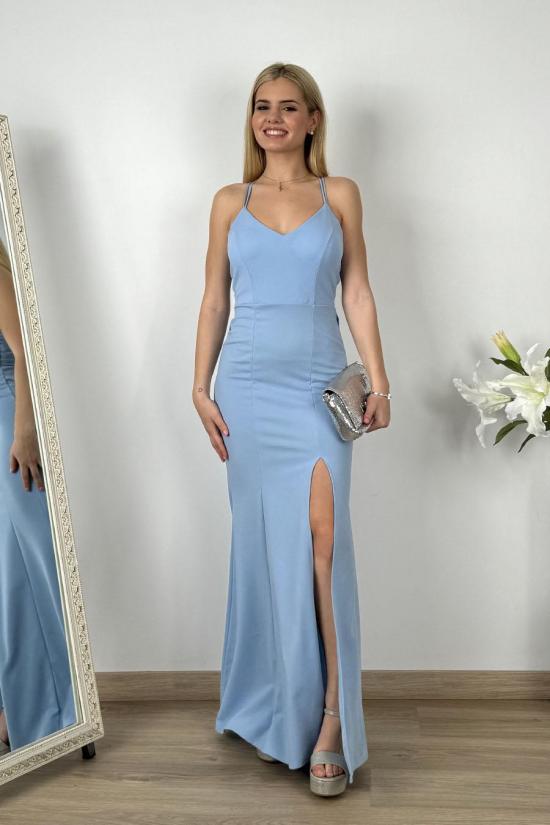 Long light blue dress with...