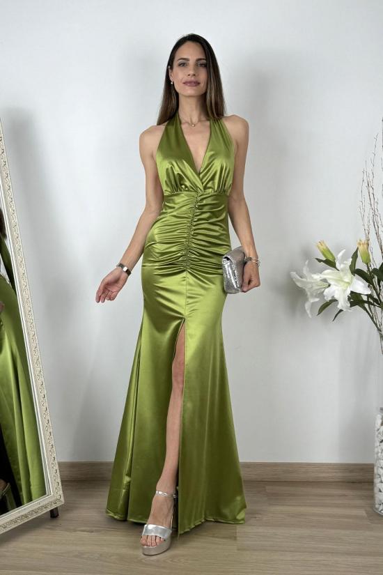 Pistachio green draped...