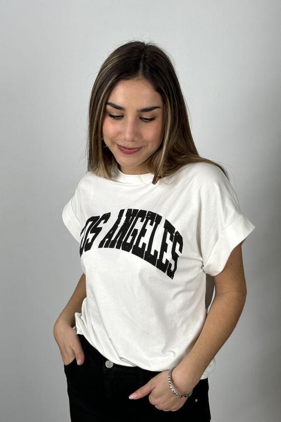 Camiseta oversize Los Angeles blanca