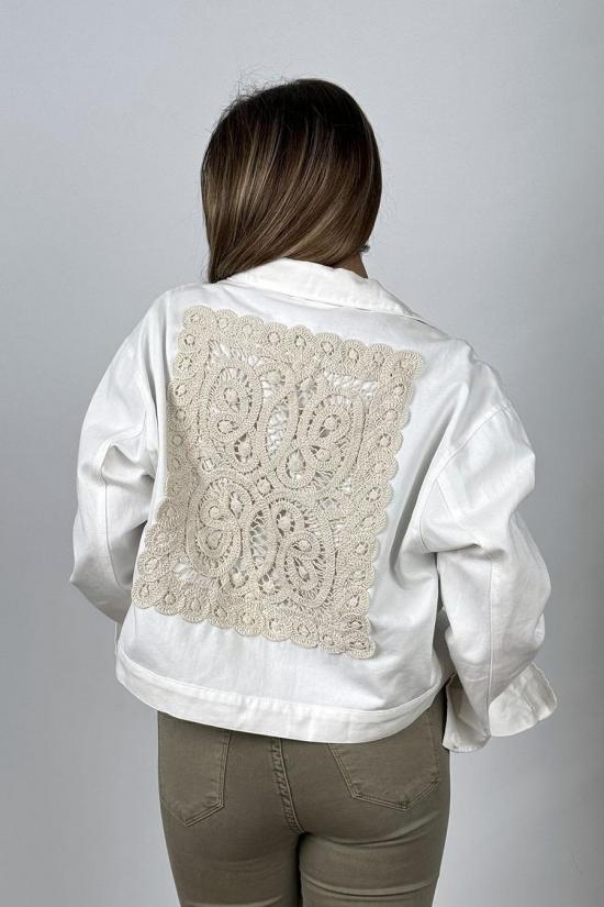 White oversize boho jacket