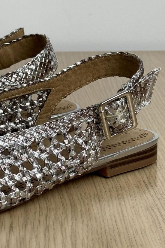 Silver metallic sandals