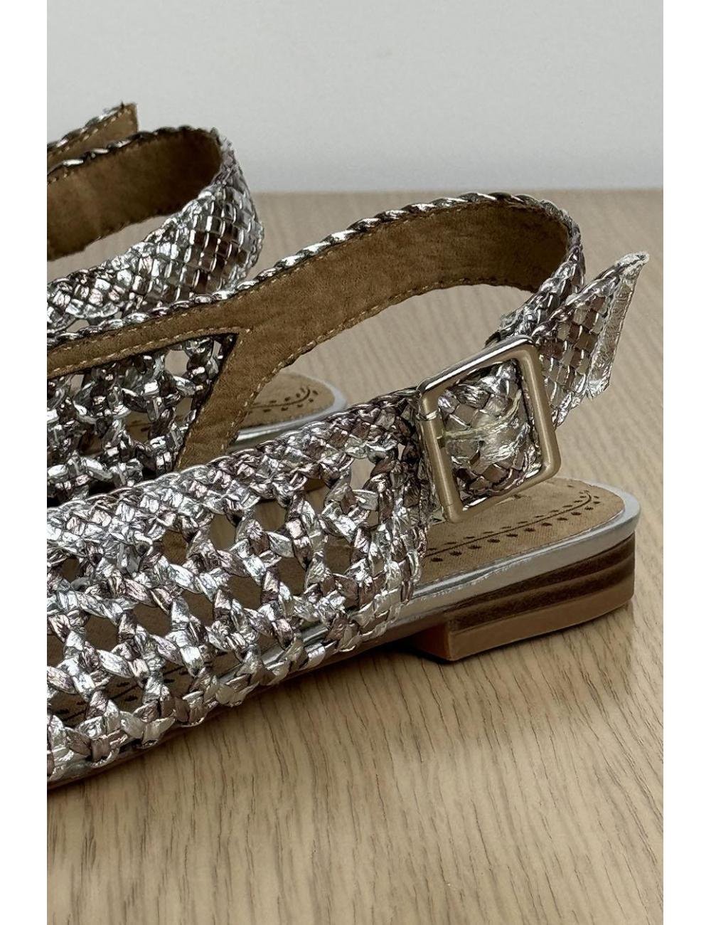 Silver metallic sandals