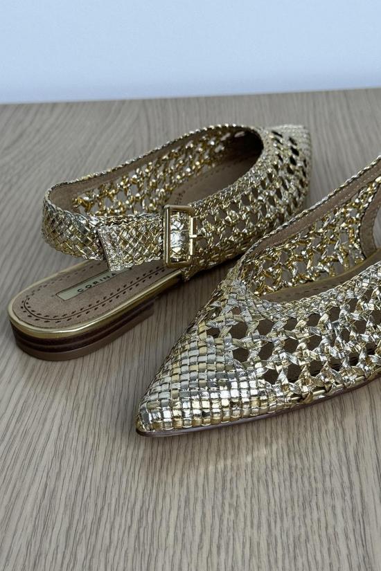 Gold metallic sandals