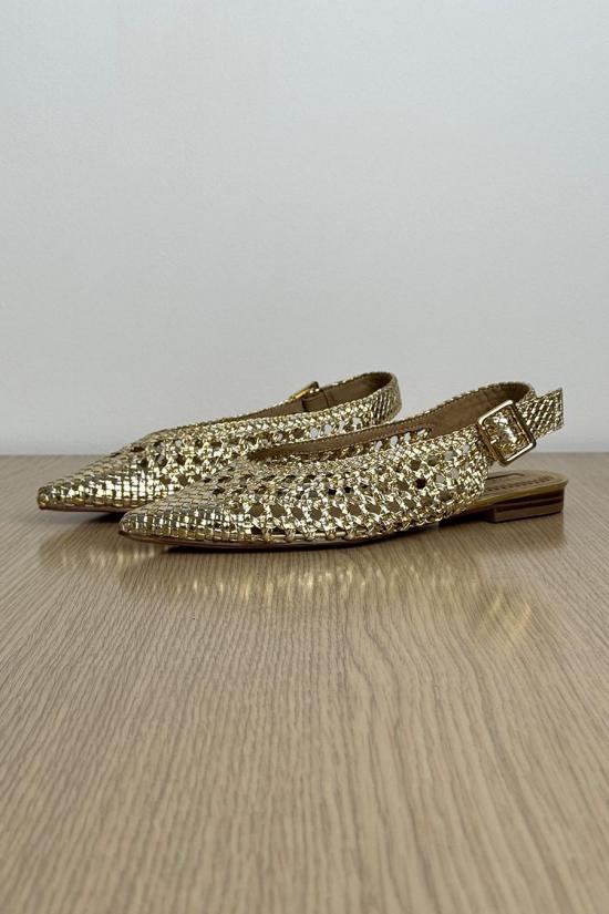 Gold metallic sandals