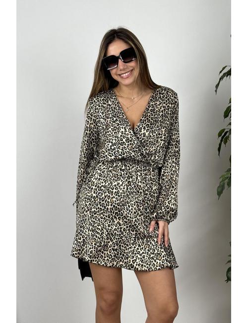 Vestido leopardo corto