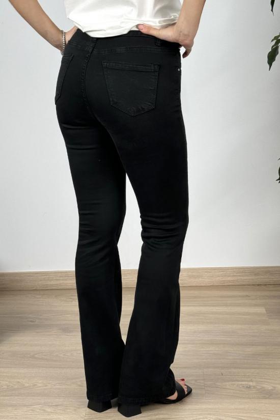Black bell-bottom trousers