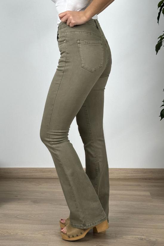 Kaki bell-bottom trousers