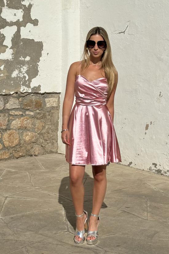 Short pink satin flying dress