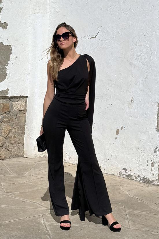 Black jumpsuit with cape