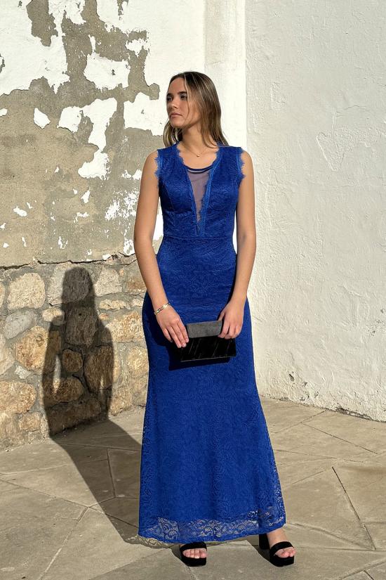 Long klein blue lace dress