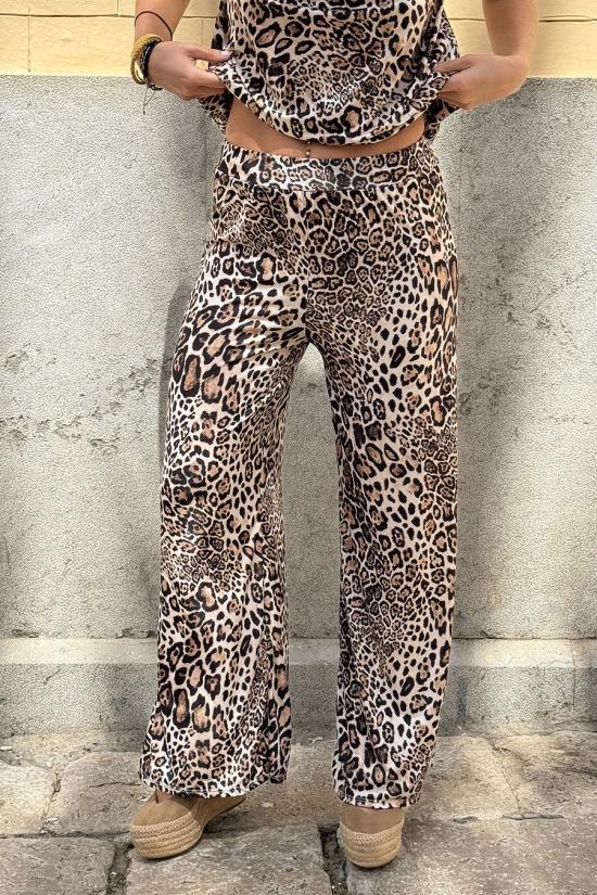 Leopard palazzo trousers