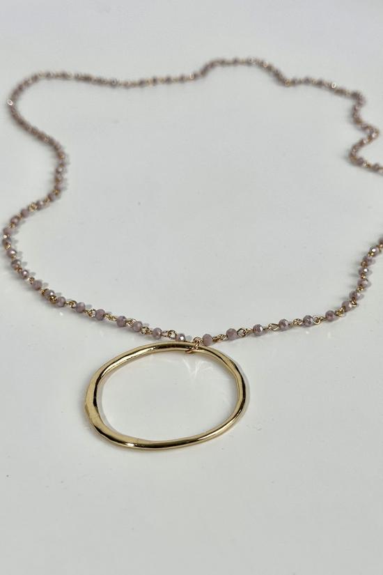 Golden necklace with hoop
