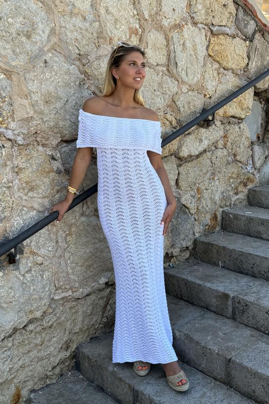 White mermaid crochet dress