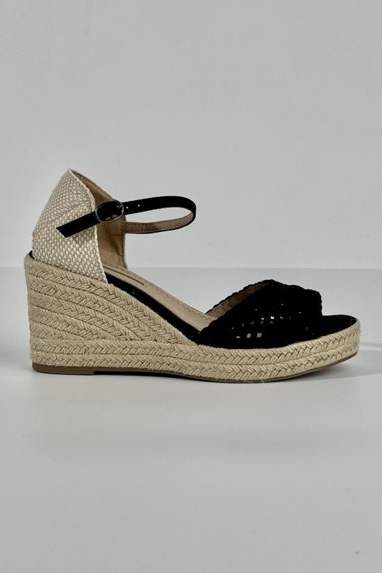 Black wedge sandal