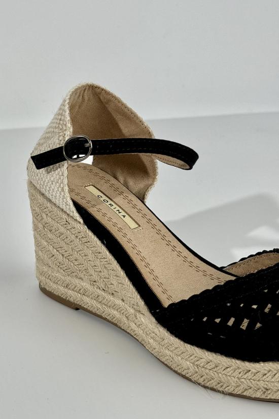 Black wedge sandal