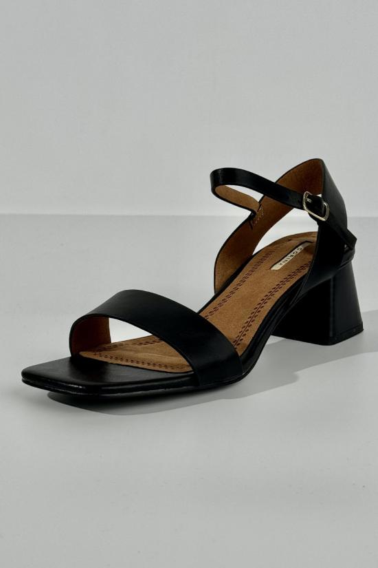 Black square heel sandal