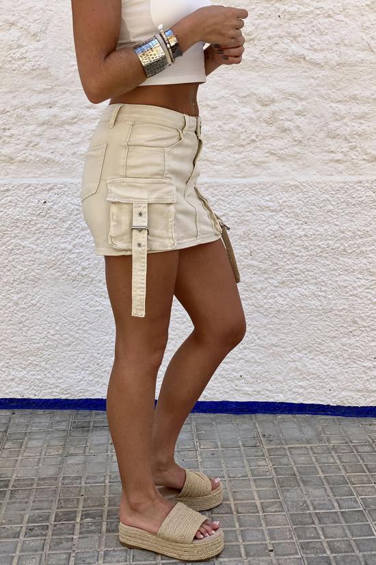 Beige skirt with shorts...