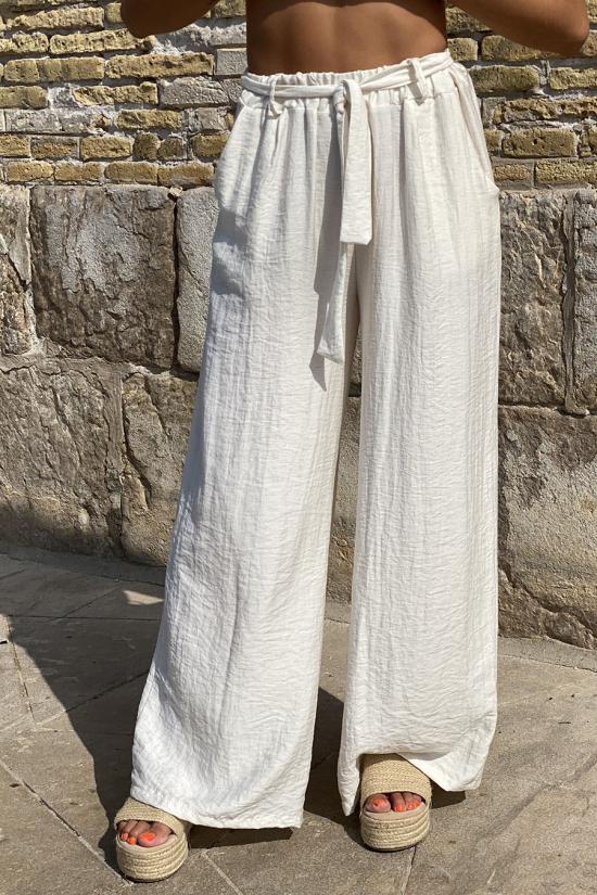 Linen palazzo trousers with...