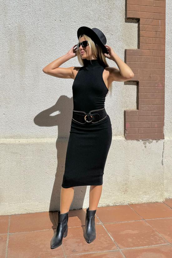 Black perkins midi dress