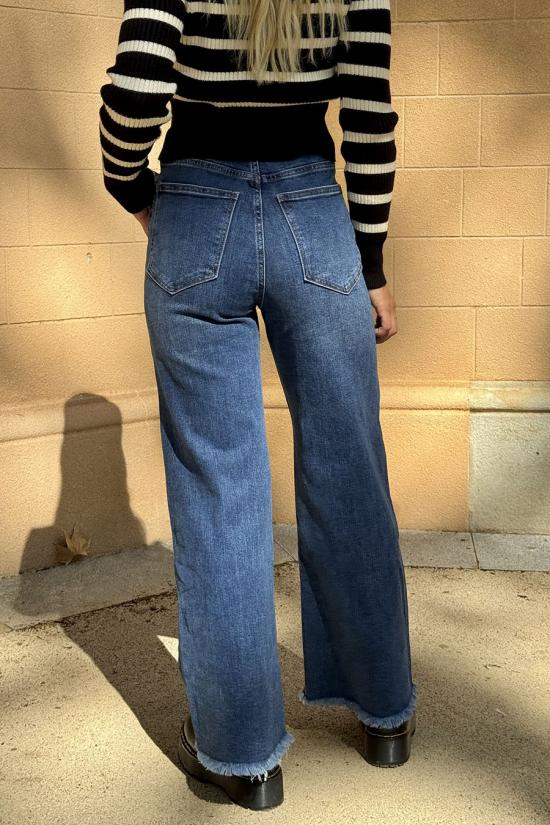 Denim blue wide leg jeans