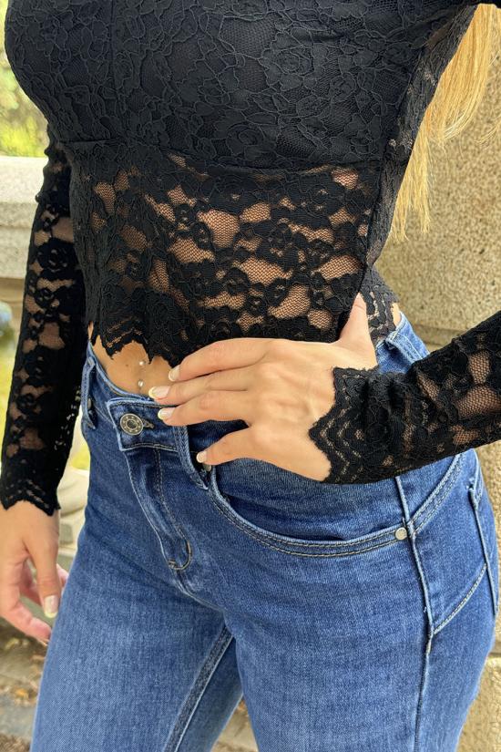 Black lace top