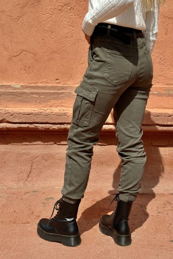 Khaki green cargo trousers