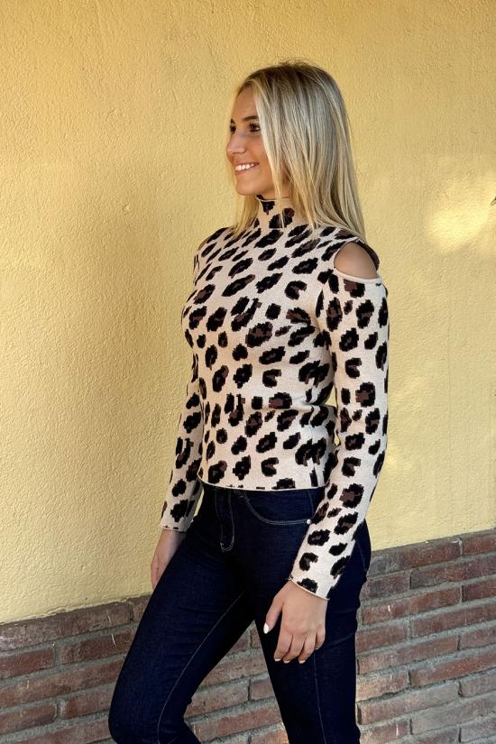 Leopard knit jumper