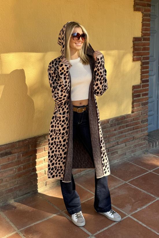 Long leopard print jacket