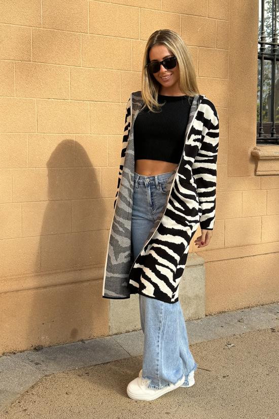 Long zebra print jacket