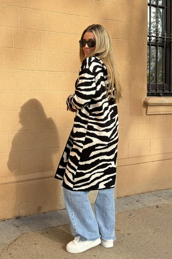 Long zebra print jacket