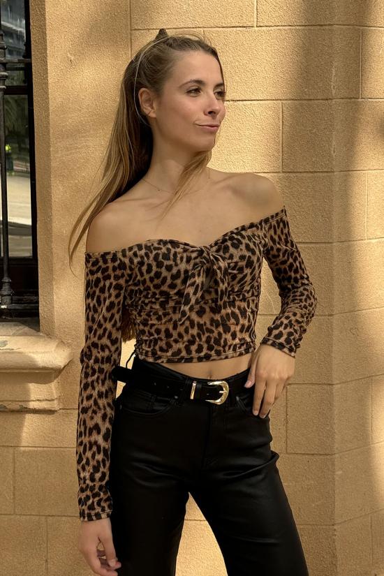 Leopard print crop top