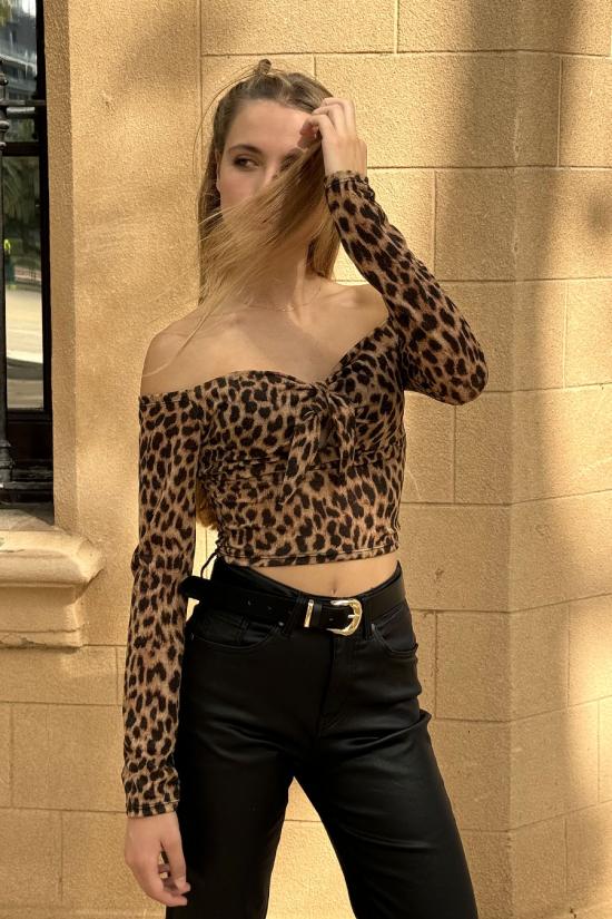 Leopard print crop top