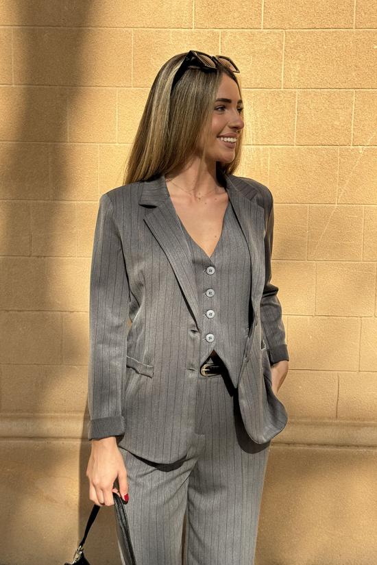 Grey-charcoal striped blazer