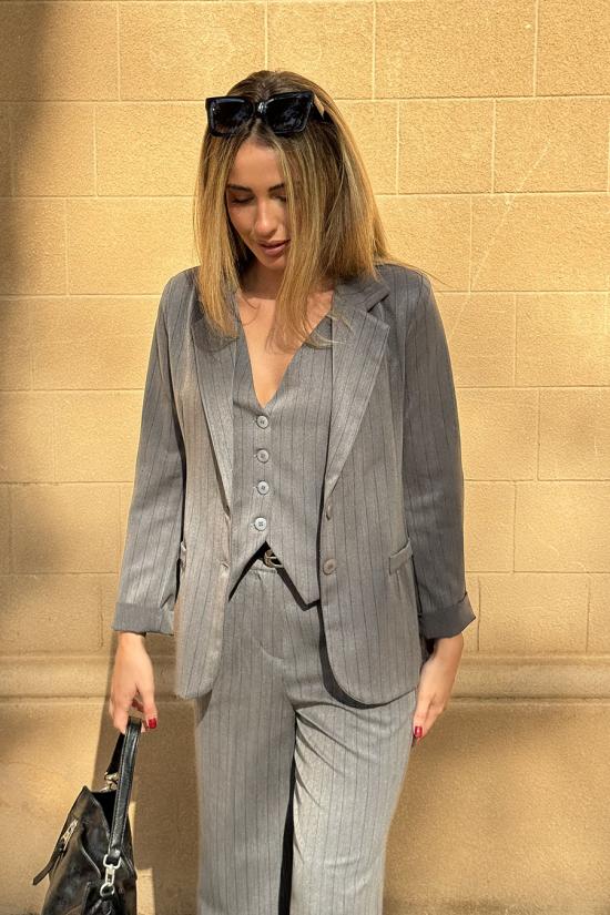 Grey-charcoal striped blazer