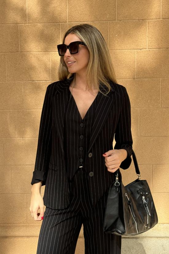 Black striped blazer