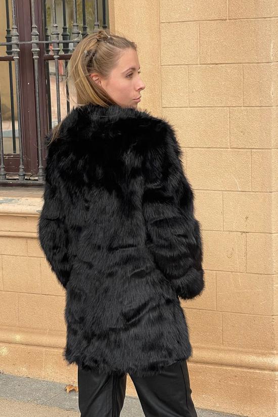 Black fur effect coat