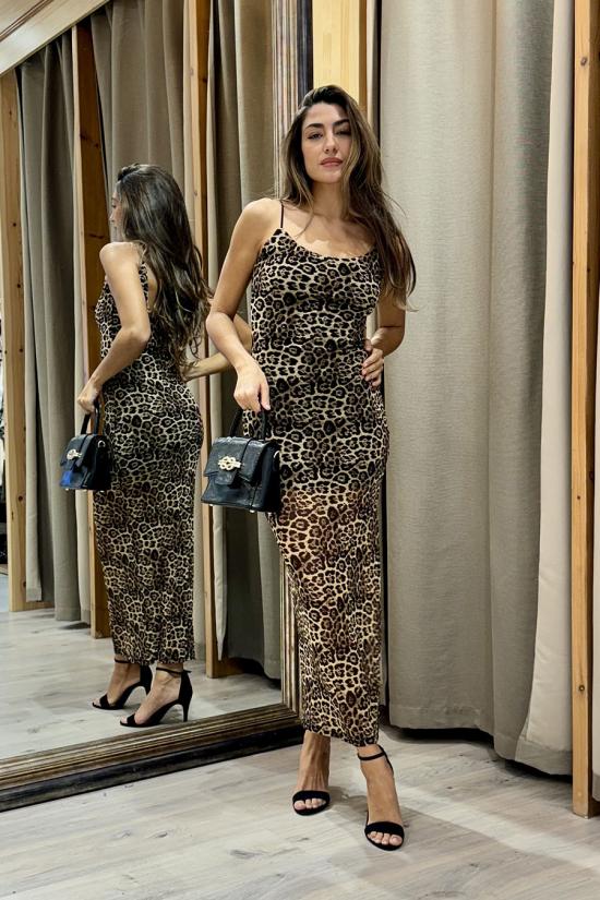 Vestido leopardo gasa